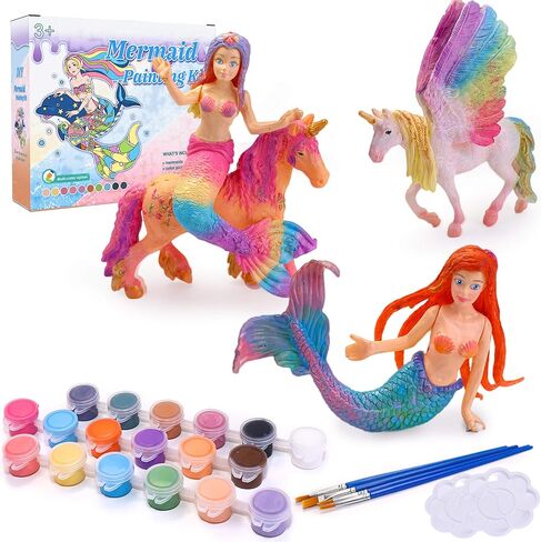 SOLDAY Painting Dragon Toys Kits for Kids Arts and Crafts Ages 3 6 5 7 9 12 Boys Girls to Make Your Own Paintable Figurines Birthday Party Supplies - 2 Dragons in Kuwait