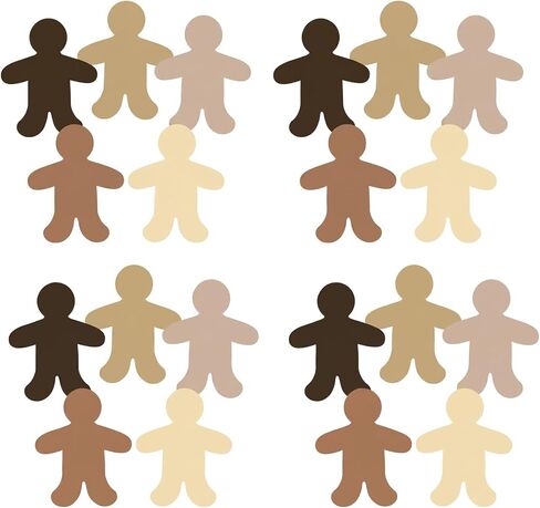 100 Pieces Person Multicultural Creative Cut-Outs People Shape Paper Cutout for Children to Design and Decorate Craft Group Projects, Unity in Diversity Kids' Craft Projects for School 5.5 Inch in Kuwait