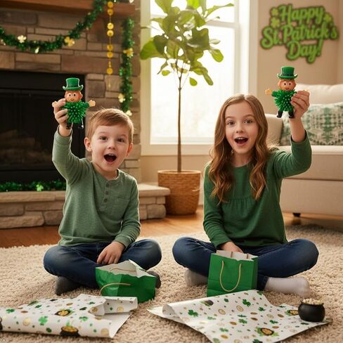 12Pcs St Patrick's Day Mini Leprechaun Toys,Squeeze Porcupine Toys Stress Relief Fidget Toy for Kids Boys St Patrick's Day Party Favor,Home Decor(Child) in Kuwait