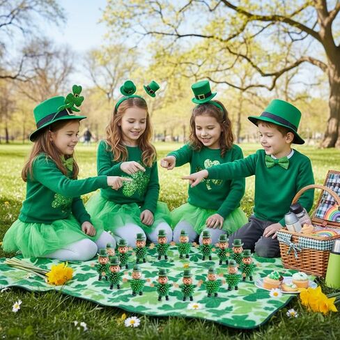12Pcs St Patrick's Day Mini Leprechaun Toys,Squeeze Porcupine Toys Stress Relief Fidget Toy for Kids Boys St Patrick's Day Party Favor,Home Decor(Child) in Kuwait
