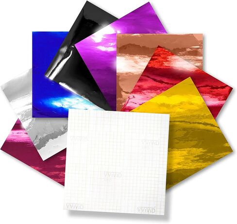 VViViD Deco65 Multi-Color Gloss Chrome Permanent Adhesive Craft Vinyl Bundle Including 12" x 24" Roll of Transfer Paper (3 Color Chrome Pack 1ft x 5ft) in Kuwait