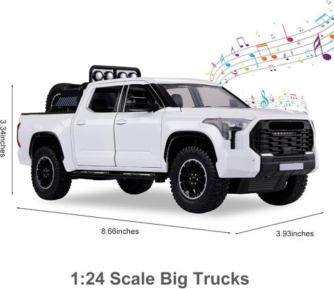 SASBSC Tundra Truck Toys for 3 4 5 6 7 Year Old Boys Off-Road Pickup Toy Trucks for Boys Age 3-5 Diecast Metal Trucks with Light and Sound Pull Back Toy Cars Birthday Gift for Kids Green in Kuwait
