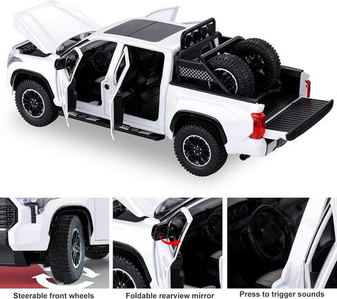 SASBSC Tundra Truck Toys for 3 4 5 6 7 Year Old Boys Off-Road Pickup Toy Trucks for Boys Age 3-5 Diecast Metal Trucks with Light and Sound Pull Back Toy Cars Birthday Gift for Kids Green in Kuwait