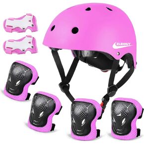 Adjustable Helmet for Ages 3-16 Kids Toddler Boys Girls Youth,Protective Gear with Elbow Knee Wrist Pads for Multi-Sports Skateboarding Bike Riding Scooter Inline skatings Longboard Roller Skate in Kuwait