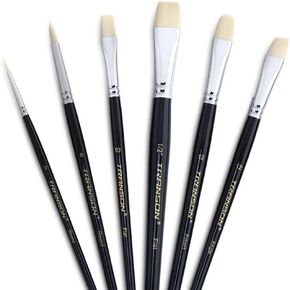 Transon Paint Brush Set 6pcs Art Painting Flexible Bristle for Acrylic Watercolor Gouache Oil Leather Canvas and Face Painting in Kuwait