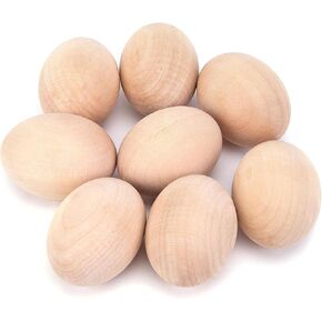 DomeStar Wooden Fake Chicken Eggs, 8PCS 2.5" Unpainted Faux Wood Eggs for Encouraging Hens to Lay Eggs in Kuwait