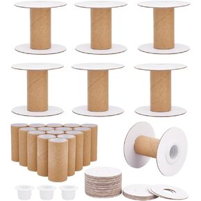 PH PandaHall 16 Sets Empty Paper Thread Spools, Wire Weaving Bobbins Paper Sewing Spools Removable Empty Wire Spools for Yarn Cord Chain Embroidery Sewing DIY Arts Crafts, 60mm/2.36" in Kuwait