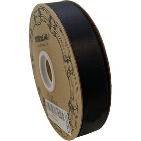 Black Satin Fabric Christmas Ribbon - 1" x 100 Yards, Holiday Decoration, Funeral Wreath Decor, Mourning, Corsage, Birthday, Fundraiser, Anniversary, Hair Bow, Halloween in Kuwait