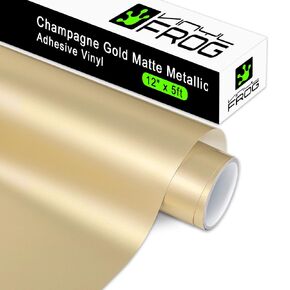 VINYL FROG Matte Metallic Adhesive Vinyl, 12"x6ft Orange Metallic Craft Permanent Vinyl Roll - Metallic Satin Adhesive Vinyl for Cricut Machine & Silhouette Cameo,(VF-SV-MS-OR-6ft) in Kuwait