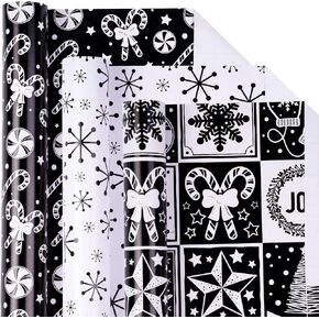 LeZakaa Christmas Wrapping Paper Roll - Min Roll - Gnome and Santa Claus/Red Truck/Plaid for Gift Wrap, DIY Craft - 17 x 120 inches - 3 Rolls (42.5 sq.ft.ttl.) in Kuwait