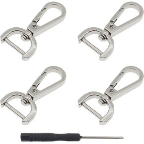 4 PCS Swivel Clasp Hooks,SAFYY Detachable Snap Hook W/Screw Bar Heavy Duty,3/4 Inches D Ring Swivel Lobster Claw Clasp with Screwdriver for Lanyard Bag Leather Craft Purse Hardware DIY Bag-Gunmetal in Kuwait
