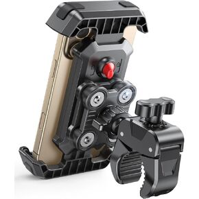 Viccux Motorcycle Phone Mount with [Heavy-Duty Clamp], [All-Around Secure] Phone Mount for Bike Motorcycle Bicycle Scooter Handlebar, [1s Put & Take] Cell Phone Clip Compatible with 4.7"-6.8" Phones in Kuwait