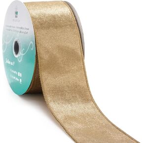 CT CRAFT LLC Champagne Gold Velvet Ribbon 2.5 Inch x 10 Yards for Christmas Tree Topper Home Decoration Wreath Gift Wrapping DIY Craft in Kuwait