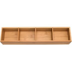 Lipper International 8884 Bamboo Wood 4-Part Drawer Organizer with Removable Dividers, 17-1/2" x 4" x 2-1/2" in Kuwait