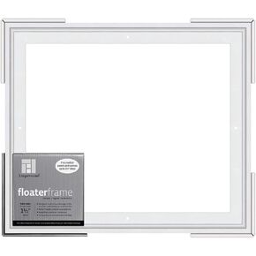 Ampersand Floaterframe Readymade Frame for Flat and 1 1/2" Deep Wood Panel and Canvas Artwork, Paintings, Prints, and More, 11"x14", White Thin in Kuwait
