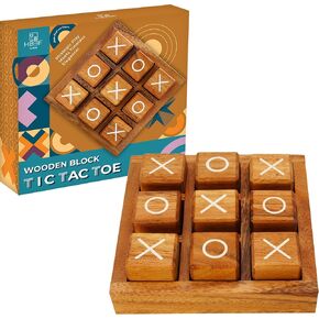 BSIRI Wooden XO Blocks (L) Tic Tac Toe Board Games - Ideal for Kids Games, Family Games and Game Night for Adults, Farmhouse Decor for Coffee Table Decor and Unique Gifts for All Occasion (5.5 Inch) in Kuwait