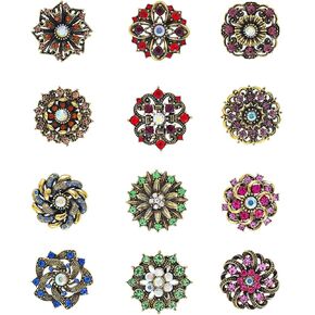 Lovejftty 36 Pieces Wedding Bouquet Brooches for Women Fashion, Rhinestone Bulk Flower Brooch Pins for Crafts in Kuwait