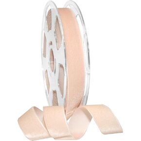 Morex Ribbon Velvet Ribbon Nylvalour, 5/8" x 11 yd, Beige, (01215/10-427) in Kuwait