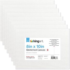 KINGART 810-2 LARGE White 24" x 36" STRETCHED ARTIST CANVAS, Pack of 2, Gesso Primed - 100% Cotton Rectangular Canvases, 5/8" Profile, Art Supplies for Oil and Acrylic Painting in Kuwait