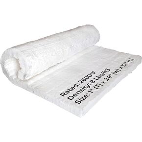 SIMOND STORE Ceramic Fiber Insulation Blanket, 1" Thick x 24" x 12" 2600F #8 Fireproof Insulation for Kilns, Forge, Furnace, Boiler, Chimney, Stove, Fireplace, Oven Insulation in Kuwait