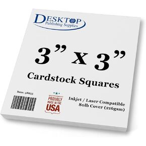 White Cardstock Squares - Square Card Stock Paper - Thick 80lb Cover - For Spin Art Refill, Scrapbooking, Invitations, & Crafts (10" x 10", 40 Pack) in Kuwait