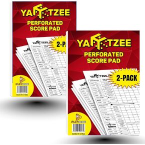 PlayDice Yahtzee Score Pads Perforated: 6X9, 200 Easy Tear Off, Large Print Yahtzee Score Pads Compatible with Yardzee and Yahtzee Games in Kuwait