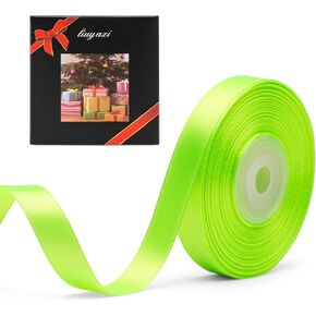 Solid Color Double Faced Green Satin Ribbon 3/8" X 25 Yards, Ribbons Perfect for Crafts, Wedding Decor, Bow Making, Sewing, Gift Package Wrapping and More in Kuwait