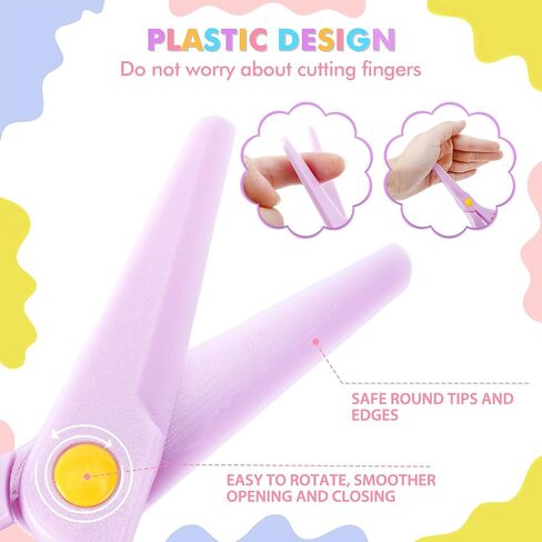UCEC Toddler Scissors, 104 Pieces Safety Scissors Set for Kids Ages 2-4, Child Scissors, 2 Plastic Scissors for Toddlers, 2 Preschool Training Scissors, 100 Paper Cutting, Back to School Supplies in Kuwait
