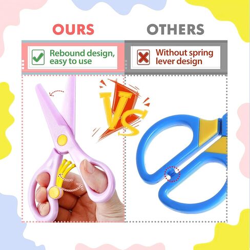 UCEC Toddler Scissors, 104 Pieces Safety Scissors Set for Kids Ages 2-4, Child Scissors, 2 Plastic Scissors for Toddlers, 2 Preschool Training Scissors, 100 Paper Cutting, Back to School Supplies in Kuwait