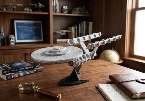Incredibuilds Star Trek Original U.S.S. Enterprise 3D Wood Puzzle & Model Figure Kit (38 Pcs) - Build & Paint Your Own 3-D Space Ship Toy, No Glue Required - 10+ in Kuwait