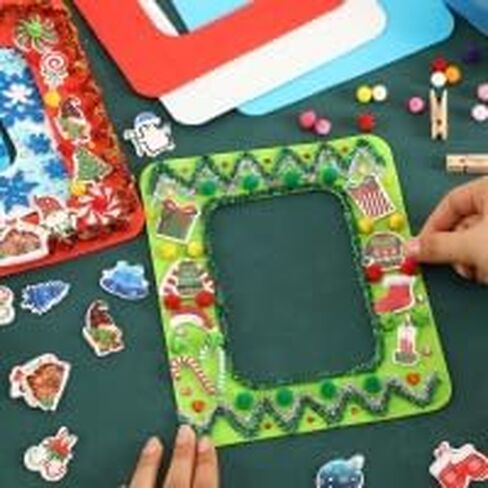 SANNIX 12 مجموعة من مجموعات إطارات الصور الإسفنجية لعيد الحب للأطفال على شكل قلوب من الإسفنج ملصقات ذاتية اللصق لتزيين إطار الصورة مجموعات فنية لعيد الحب والأنشطة الصفية وتبادل الهدايا in Kuwait