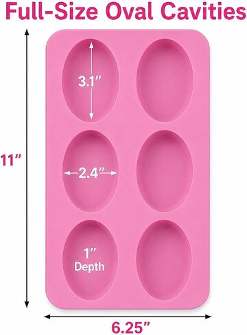 POPBLOSSOM 2 Pack X Oval Shape Homemade Soap Mold Chocolate DIY Tray Mould Silicone Party Maker in Kuwait