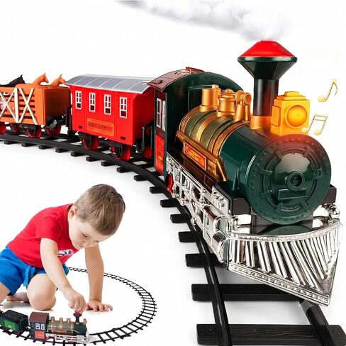 USA Electric Express Train Set for Kids Ages 4-8 - Military Toy Polar Train Model with Helicopter, Tank, Soldiers & Tracks - Around The Tree Fun Birthday Gift for Boys Ages 2-4 in Kuwait