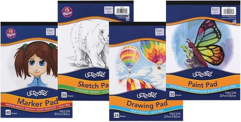 UCreate Art Paper Set of 4, White, 9" x 12", 4 Pads, Drawing, Sketch, Paint, Marker in Kuwait