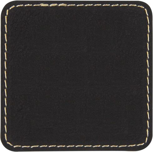Square Laserable Leatherette Patch with Adhesive, Blank Hat Patches, Glowforge Laser Supplies, Faux Leather, 10 Pack, Grey in Kuwait