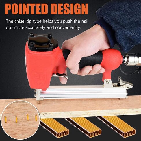 Tanstic 2000Pcs 18 Gauge 1/4" Narrow Crown Staples Kit, 1/2" Heavy Duty Galvanized Narrow Crown Finish Staples for Pneumatic Electric Stapler (Gold) in Kuwait
