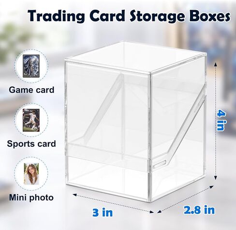 KKU Card Deck Boxes with 4 Pack Acylic Card Cases, Magnetic Closure Trading Card Deck Storage Box Fits 800+ Sleeved Cards MTG Cards in Kuwait
