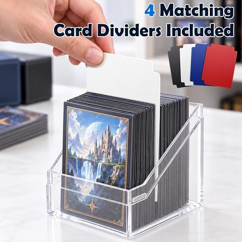 KKU Card Deck Boxes with 4 Pack Acylic Card Cases, Magnetic Closure Trading Card Deck Storage Box Fits 800+ Sleeved Cards MTG Cards in Kuwait