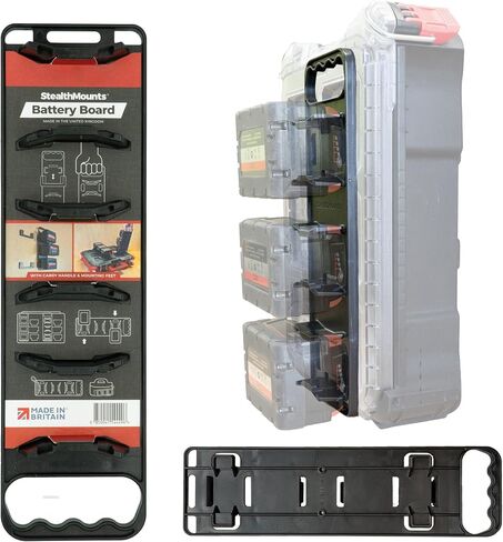 StealthMounts Packout Battery Holder Board | M18 Battery Board for Milwaukee Packout | Perfect for Transport and Storage (Milwaukee M18 w/Handle and Packout Feet) in Kuwait