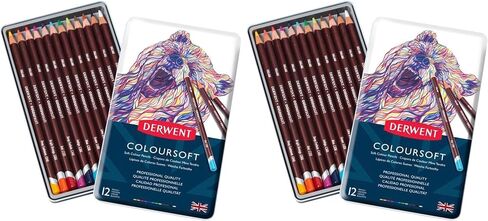 Derwent Colored Pencils, ColourSoft Pencils, Drawing, Art, Metal Tin, 72 Count (0701029) in Kuwait