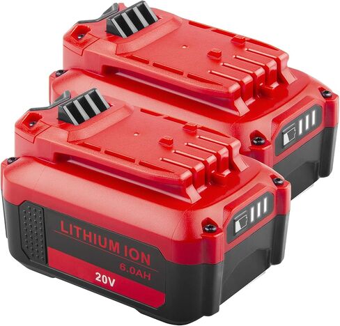 Fancy Buying 20V 6000mAh Lithium Battery Repalcement for Craftsman V20 Battery CMCB202 CMCB202-2 CMCB204 CMCB204-2 CMCS500B CMCD700C1 (2 Pack) in Kuwait