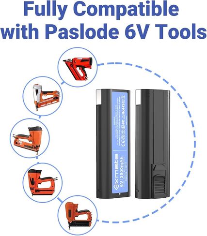 2Pack 6V 3.5Ah Battery and Charger for Paslode 404717 B20544E BCPAS-404717 BCPAS-404717SH for 404400 900400 900420 900600 901000 902000 B20720 CF-325 IM200 F18 IM250 in Kuwait