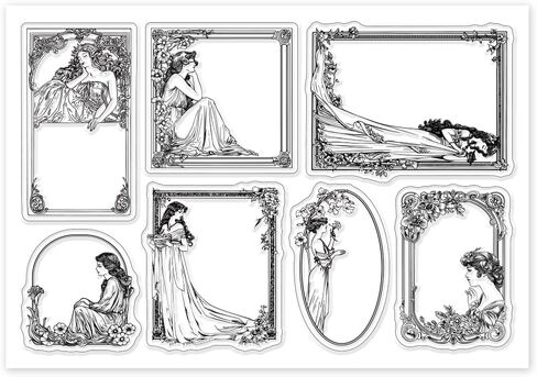 GLOBLELAND Vintage Lady Clear Stamps European Medieval Style Silicone Clear Stamp Seals for DIY Scrapbooking Journals Decorative Cards Making Photo Album DIY Craft in Kuwait