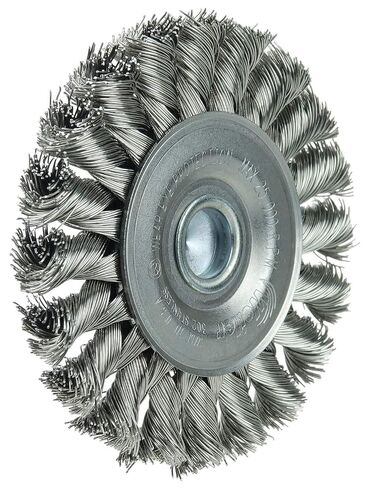 Weiler 17680 3-1/4" عجلة سلكية ذات عقدة مثبتة على الجذع، .0118" حشوة فولاذية، جذع 1/4 بوصة، صنع في الولايات المتحدة الأمريكية in Kuwait