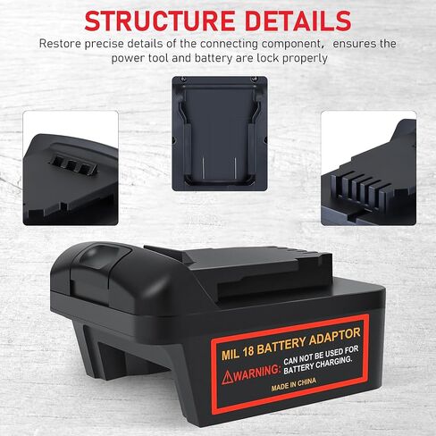 Converter for Milwaukee to Dewalt Battery Adapter,Adapter Work with Milwaukee Battery for Dewalt Tool Use, Applicable for Most Dewalt 20V MAX Power Tools by POWHAZY in Kuwait