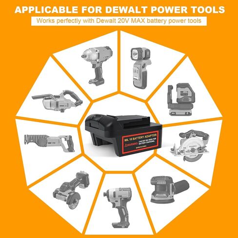 Converter for Milwaukee to Dewalt Battery Adapter,Adapter Work with Milwaukee Battery for Dewalt Tool Use, Applicable for Most Dewalt 20V MAX Power Tools by POWHAZY in Kuwait