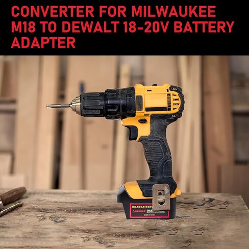 Converter for Milwaukee to Dewalt Battery Adapter,Adapter Work with Milwaukee Battery for Dewalt Tool Use, Applicable for Most Dewalt 20V MAX Power Tools by POWHAZY in Kuwait