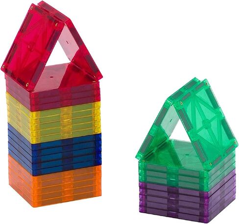 Playmags Magnetic Tiles, 30-Piece Magnet Squares Expansion Set, Construction Building Blocks, Starter Set for Kids Ages 3+ in Kuwait