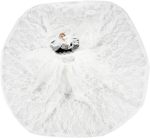BARWA White Wedding Dress with Long Veil Evening Party Princess White Lace Gown Dress for 11.5 Inch Girl Doll in Kuwait