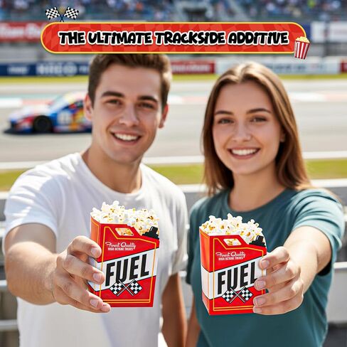 4E's Novelty 24 Race Car Popcorn Treat Boxes with 24 Checkered Flags, Black and White Racing Flag 6" x 4" (Serves 24) For Race Car Birthday Party Supplies, Monster Truck, Racing Theme Decorations in Kuwait